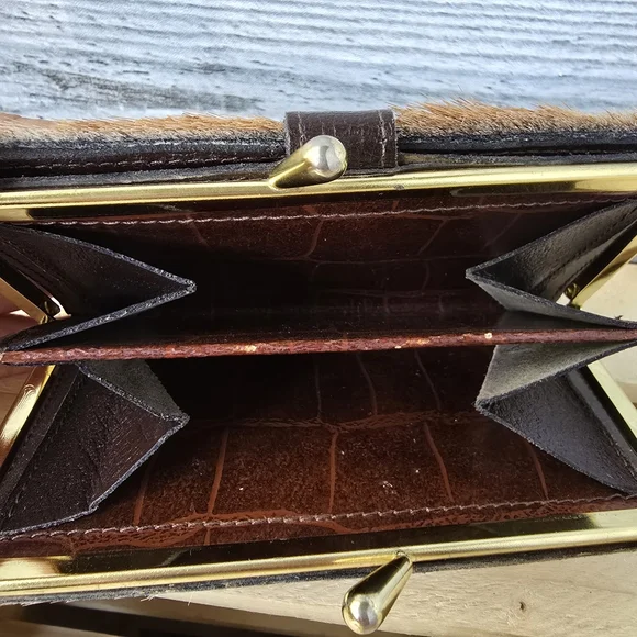 Vintage Bi Fold Fur Wallet Genuine Springbok Small - Picture 8 of 9